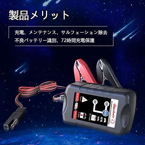 Lst 6vと12v用バッテリー充電器 バッテリーチャージャー メンテナンス充電器 不良バッテリー識別 72時間充電保護 トリクルチャージ 5 最安挑戦