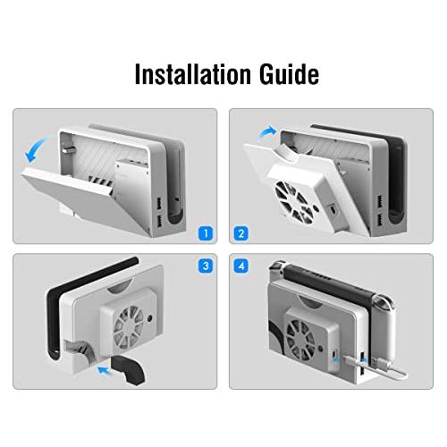 ElecGear Switch OLED 用外部冷却ファン、ニンテンドースイッチ有機ELモデルHEG007対応クーラー付き3スピード