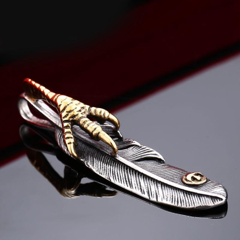 ネックレス ステンレス メンズ ペンダント 羽根 フェザー 一枚羽 鳥の