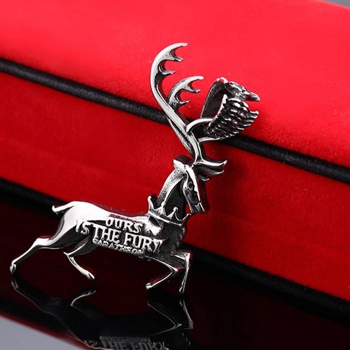 ネックレス ステンレス メンズ ペンダント 鹿 シカ トナカイ 動物