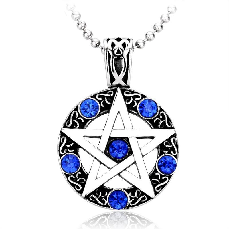 ネックレス ステンレス メンズ ペンダント 星 スター キュービックジルコニア CZ ストーン 魔法陣 魔法 ユニーク 個性的 シンプル プレゼント チョーカー | 