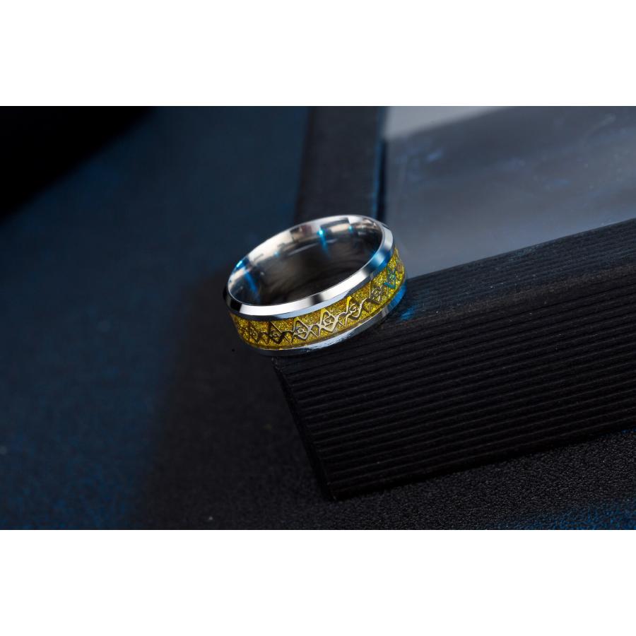 フリーメイソンデザインリング スタイリッシュ 三色展開 星 五芒星