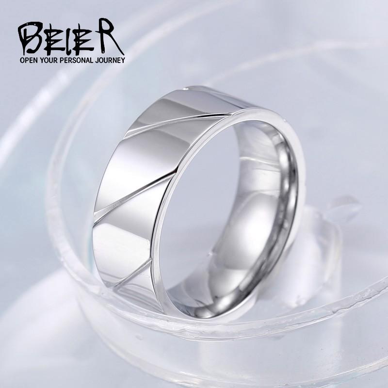 シンプルラインリング 斜線 シンプルなシルバーリング 幾何学 ステンレス 高品質316Lサージカルステンレスリング　金属アレルギー対応 スチームパンク |  | 02
