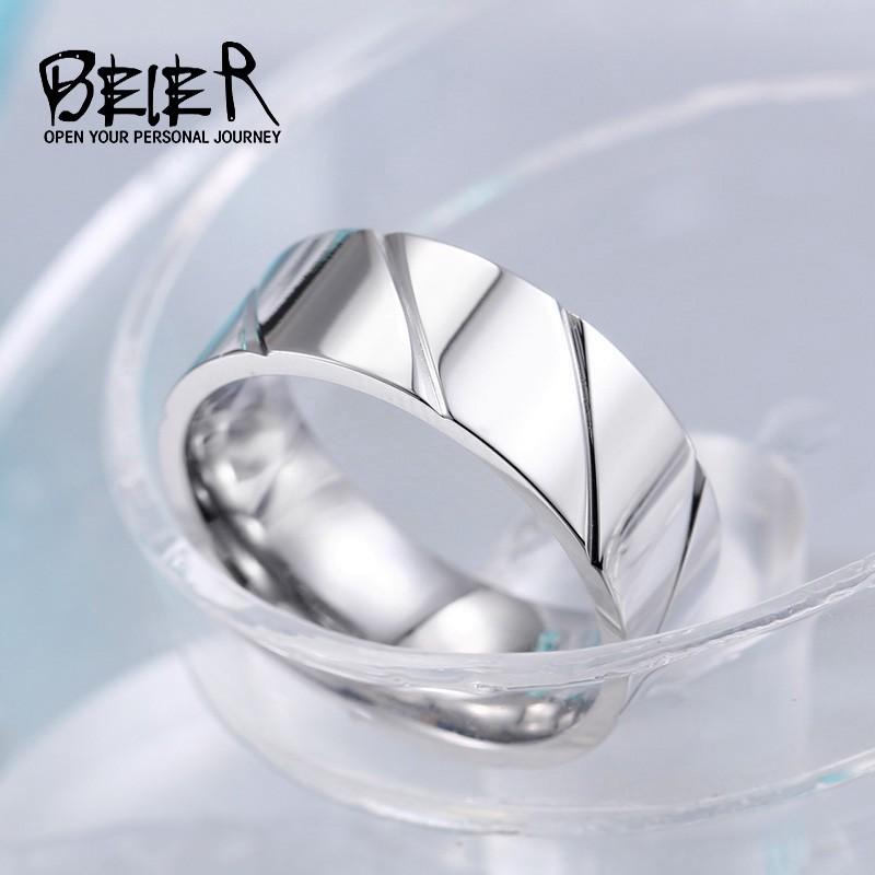 シンプルラインリング 斜線 シンプルなシルバーリング 幾何学 ステンレス 高品質316Lサージカルステンレスリング　金属アレルギー対応 スチームパンク |  | 04