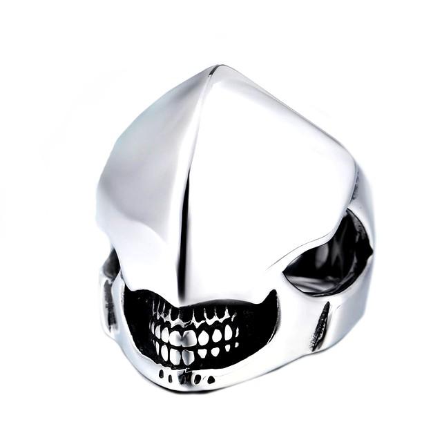 エイリアンシルバーリング 宇宙人 頭 ステンレス ロック エイリアンの頭型のリング 高品質316Lサージカルステンレスリング　金属アレルギー対応 スチームパンク | 