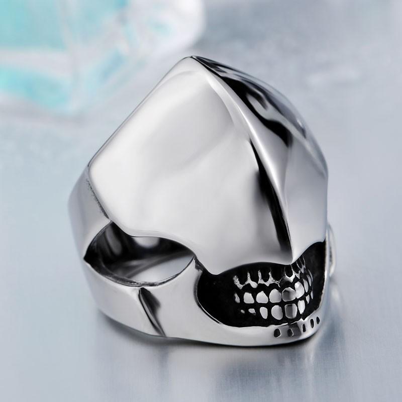 エイリアンシルバーリング 宇宙人 頭 ステンレス ロック エイリアンの頭型のリング 高品質316Lサージカルステンレスリング　金属アレルギー対応 スチームパンク |  | 01