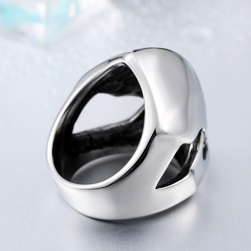エイリアンシルバーリング 宇宙人 頭 ステンレス ロック エイリアンの頭型のリング 高品質316Lサージカルステンレスリング　金属アレルギー対応 スチームパンク |  | 02