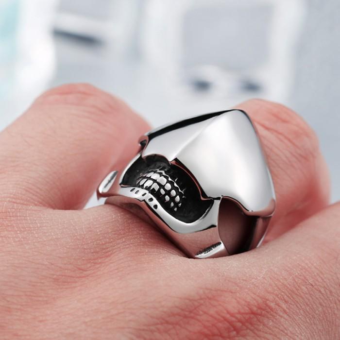 エイリアンシルバーリング 宇宙人 頭 ステンレス ロック エイリアンの頭型のリング 高品質316Lサージカルステンレスリング　金属アレルギー対応 スチームパンク |  | 05