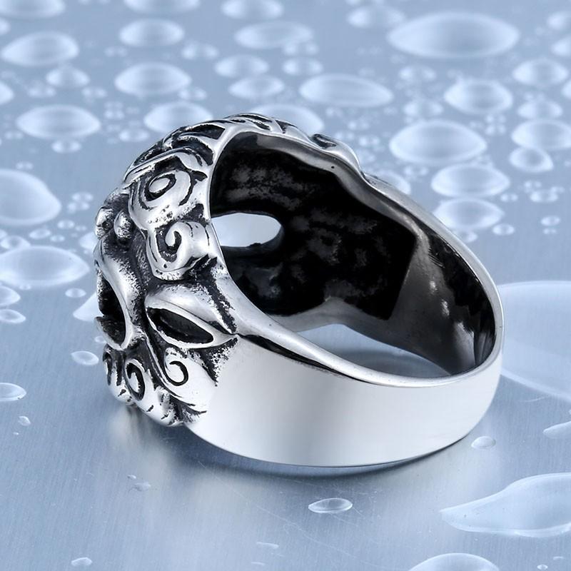 リング 指輪 メンズ ステンレス シーサーデザインリング 動物リング 守り神 ロック ステンレス 316Lサージカルステンレス　金属アレルギー対応 スチームパンク |  | 05