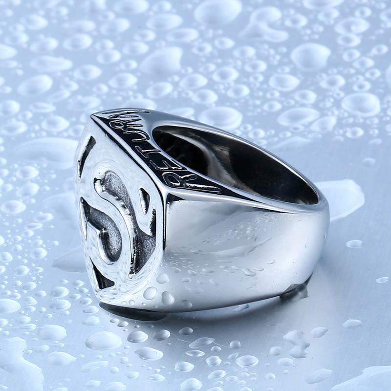 スーパーマンデザインレッドリング スタイリッシュなスーパーマンのマークのリング シルバー 高品質316Lサージカルステンレスリング　金属アレルギー対応 |  | 05
