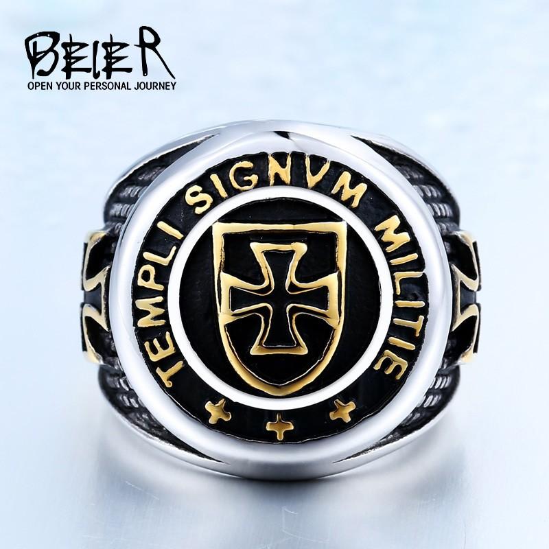 リング 指輪 メンズ ステンレス テンプル騎士団リング クロス 十字架 二色展開 おしゃれなデザインリング ロック 316Lサージカルステンレス　金属アレルギー対応 |  | 01