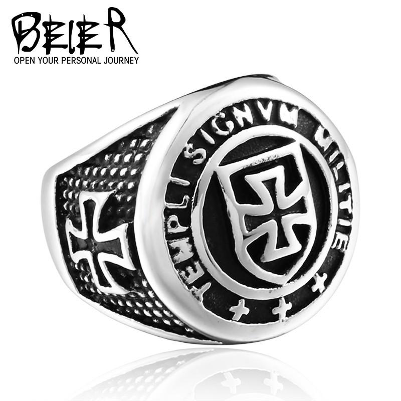 リング 指輪 メンズ ステンレス テンプル騎士団リング クロス 十字架 二色展開 おしゃれなデザインリング ロック 316Lサージカルステンレス　金属アレルギー対応 |  | 03
