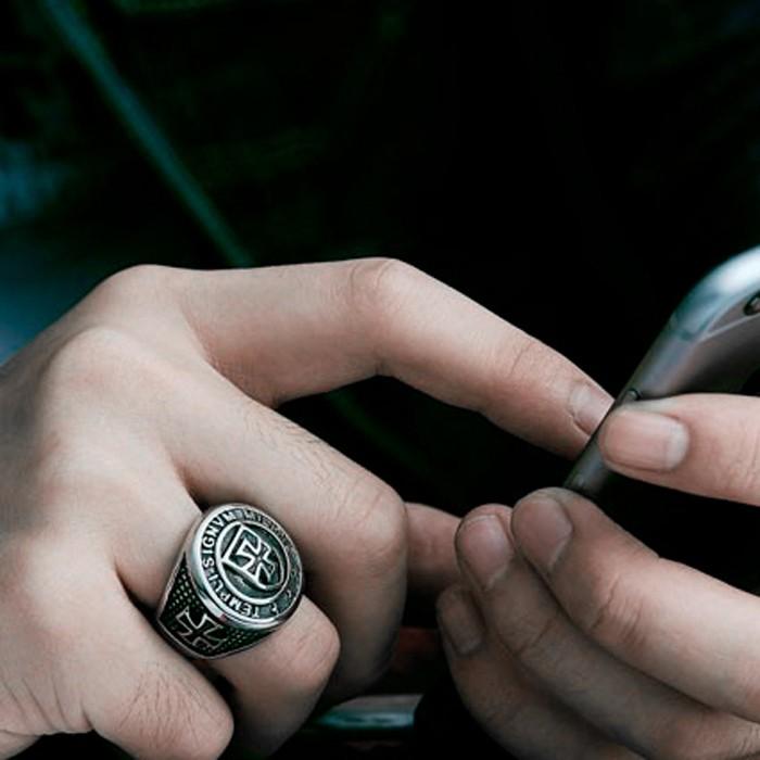 リング 指輪 メンズ ステンレス テンプル騎士団リング クロス 十字架 二色展開 おしゃれなデザインリング ロック 316Lサージカルステンレス　金属アレルギー対応 |  | 05