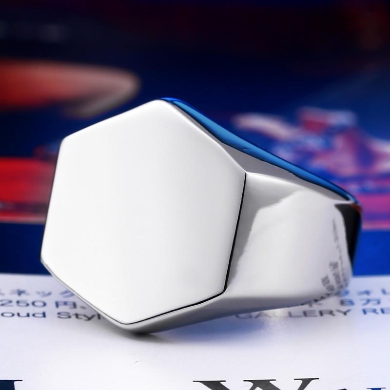 リング 指輪 メンズ ステンレス スタイリッシュ ヘキサゴン シンプル 六角形 刻印 パンク プレゼント ギフト 男 男性 ロック V系 316Lサージカルステンレス |  | 03