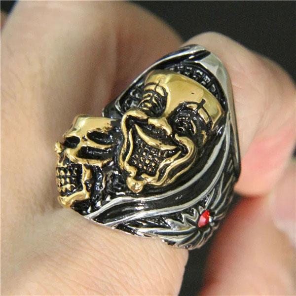 リング 指輪 メンズ ステンレス ピエロマスクリング 道化師 仮面 ユニークな装飾をあしらった存在感のあるリング ロック 個性的 316Lサージカルステンレス |  | 04