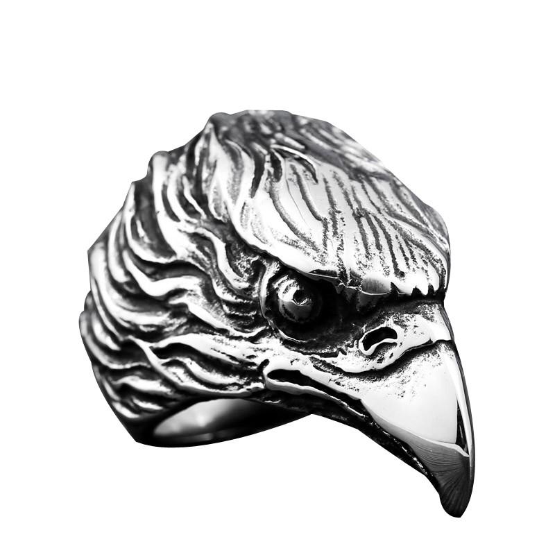 リング 指輪 メンズ ステンレス イーグルヘッドリング 鷲 鳥 鷲の頭をデザインしたユニークなリング シルバーカラー ロック  316Lサージカルステンレス :beier-ring-073:ロキシー工房 - 通販 - Yahoo!ショッピング