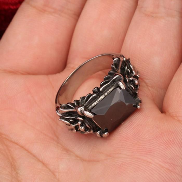 リング 指輪 メンズ ステンレス オニキス ストーン リリー 百合 花 フラワー ゴスロリ スチームパンク ゴシック ロリータ パンク ハロウィン |  | 03