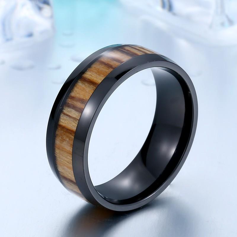 リング 指輪 メンズ ステンレス ウッドデザインリング ステンレスリング サージカルステンレス 木目 ブラック ナチュラル ウッド調 プレゼント |  | 01