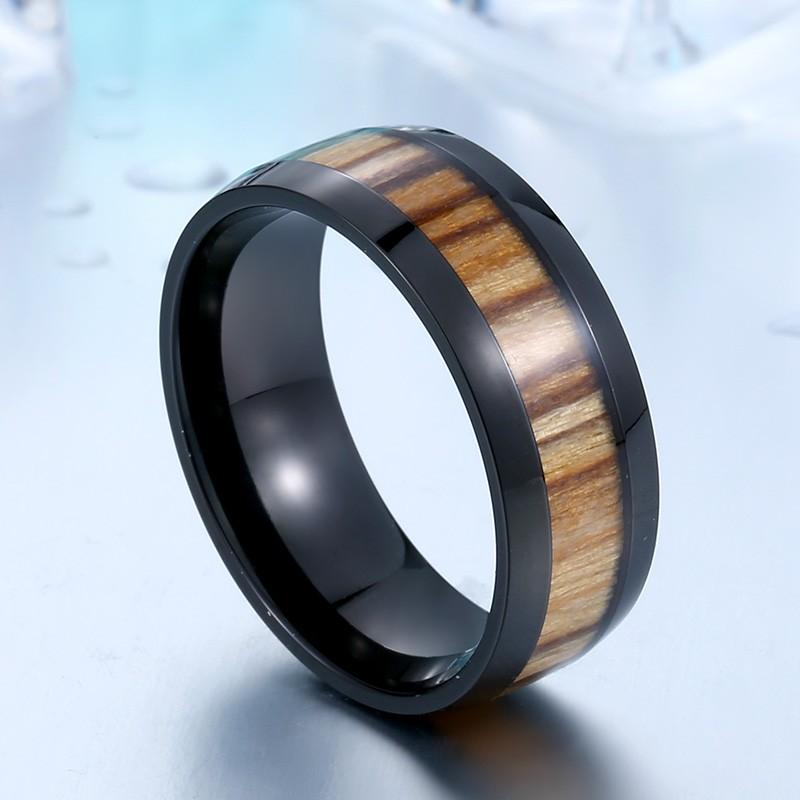 リング 指輪 メンズ ステンレス ウッドデザインリング ステンレスリング サージカルステンレス 木目 ブラック ナチュラル ウッド調 プレゼント |  | 02