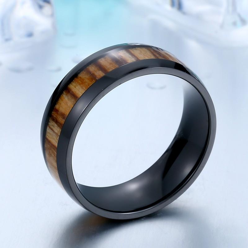 リング 指輪 メンズ ステンレス ウッドデザインリング ステンレスリング サージカルステンレス 木目 ブラック ナチュラル ウッド調 プレゼント |  | 03