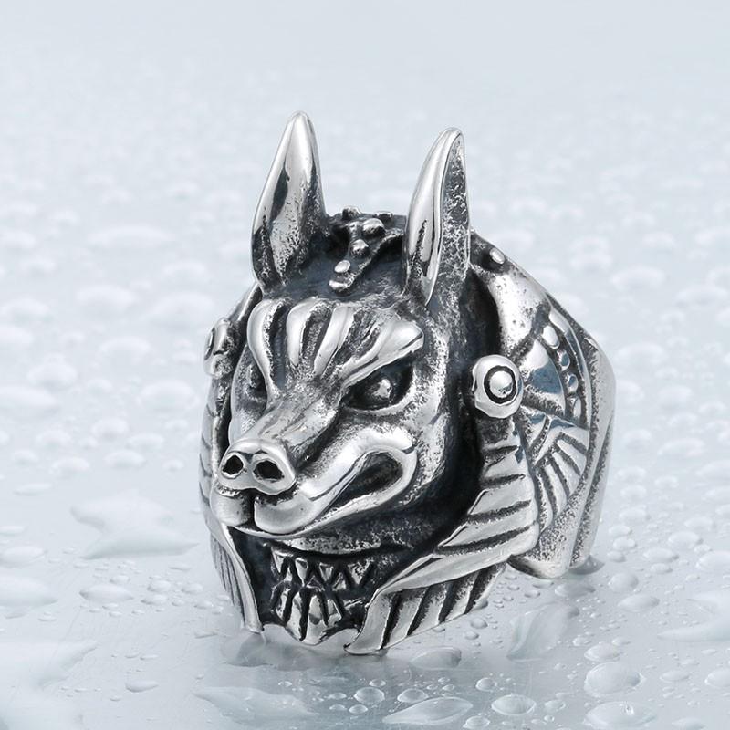 リング 指輪 メンズ ステンレス エジプト アヌビス ステンレスリング サージカルステンレス 男性 ユニーク エジプト 神 顔 プレゼント スチームパンク |  | 02