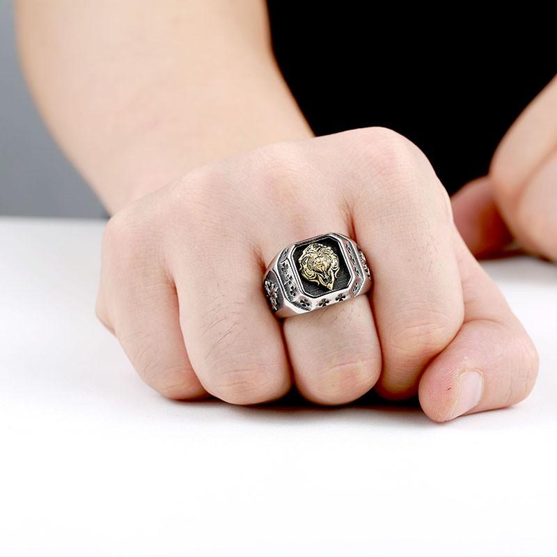 リング 指輪 メンズ ステンレス ライオン 獅子 ステンレスリング サージカルステンレス 男性 アクセサリー ゴールド シルバー かっこいい ユニーク |  | 01