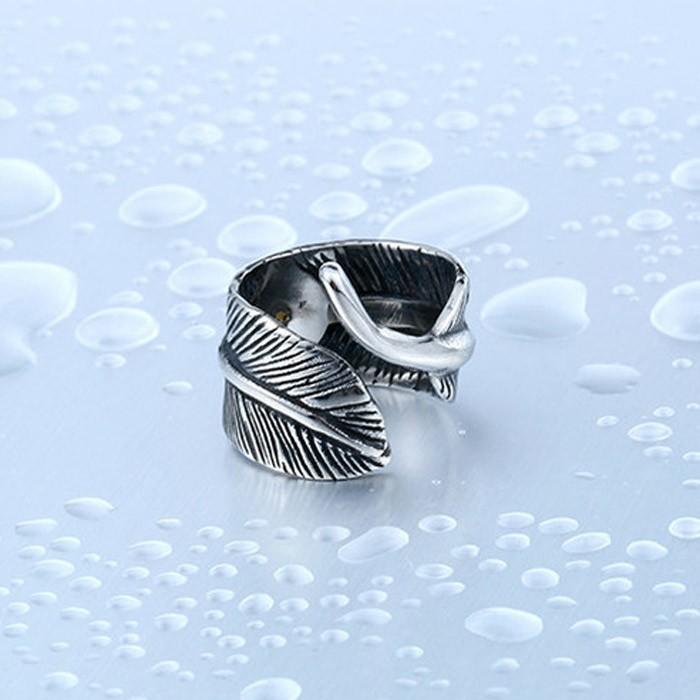 リング 指輪 メンズ ステンレス 鳥 フェザー ストーン 羽根 ステンレスリング サージカルステンレス 羽 フェザー ターコイズ ストーン 天然石 ペア |  | 05