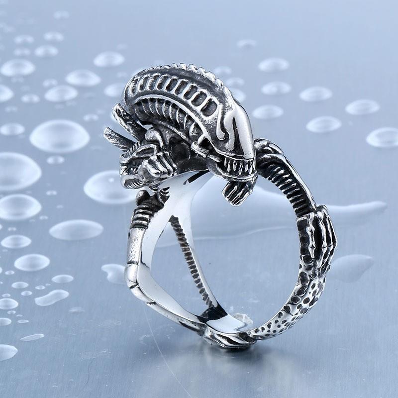 リング 指輪 メンズ ステンレス エイリアン サージカルステンレス ステンレスリング エイリアン 宇宙人 ユニーク ホラー シルバー アクセサリー |  | 03