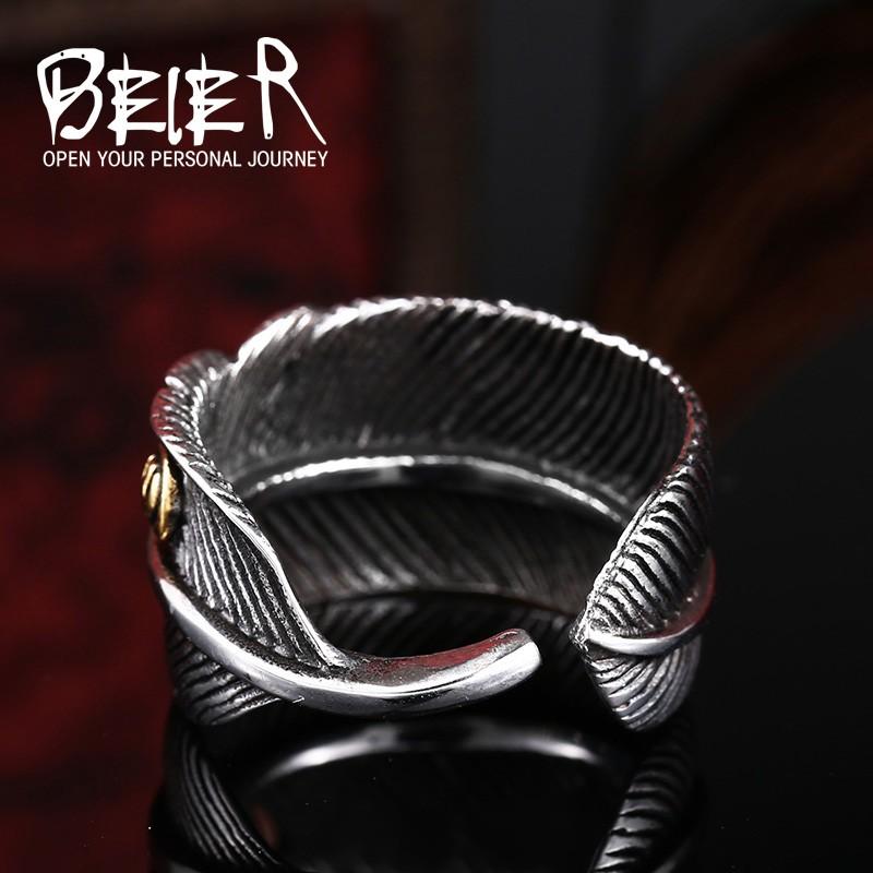 リング 指輪 メンズ ステンレス 鳥 羽根 サージカルステンレス ステンレスリング 大きめ 羽 フェザー ユニセックス 派手 プレゼント ギフト ペア |  | 03