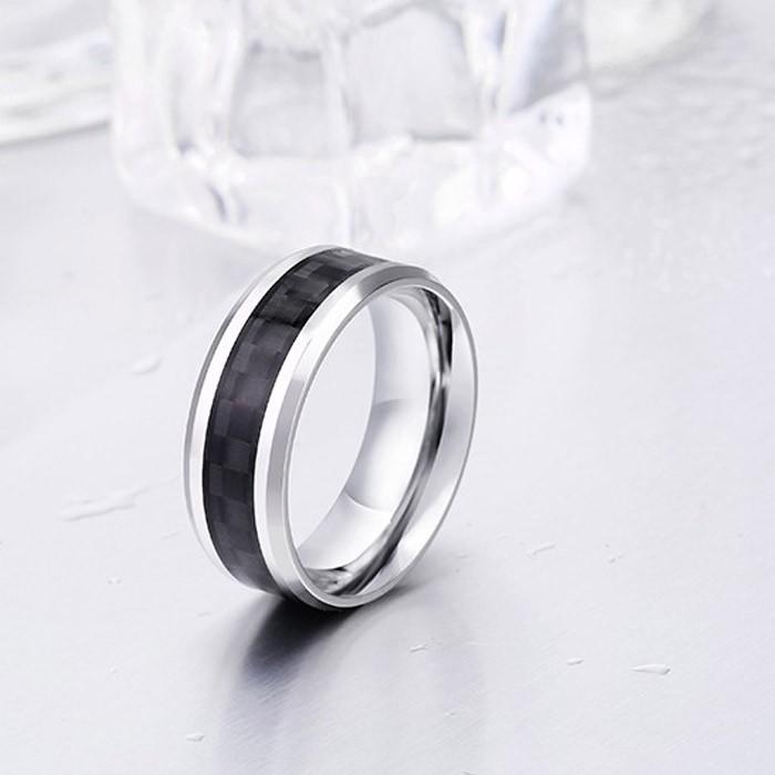 リング 指輪 メンズ ステンレス ステンレスリング サージカルステンレス シンプル ブラック 黒 ライン 線 チェック柄 アクセサリー プレゼント ペア |  | 04
