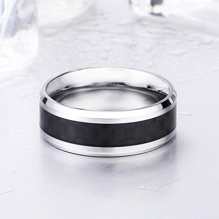 リング 指輪 メンズ ステンレス ステンレスリング サージカルステンレス シンプル ブラック 黒 ライン 線 チェック柄 アクセサリー プレゼント ペア |  | 05