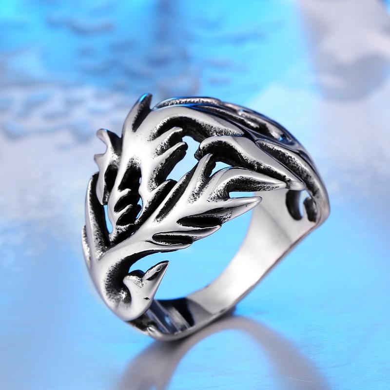 リング 指輪 メンズ ステンレス ドラゴン 龍 ブラック 黒 クール シルバー アクセサリー プレゼント ギフト サージカルステンレス ステンレスリング |  | 02