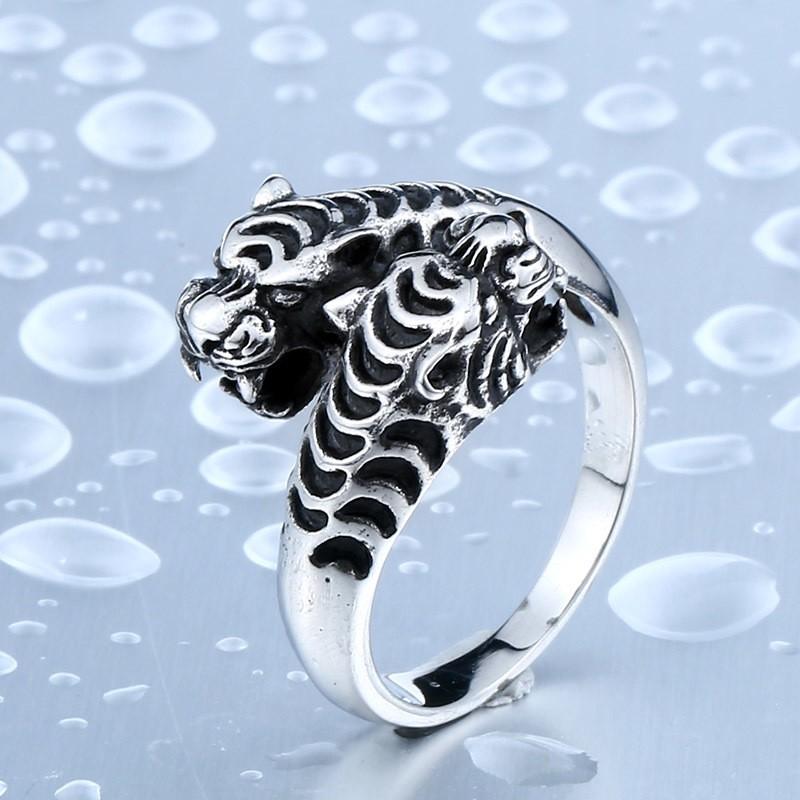 リング 指輪 メンズ ステンレス トラ 虎 とら タイガー サージカルステンレス ステンレスリング 双頭 動物 細身 クール プレゼント アクセサリー |  | 04