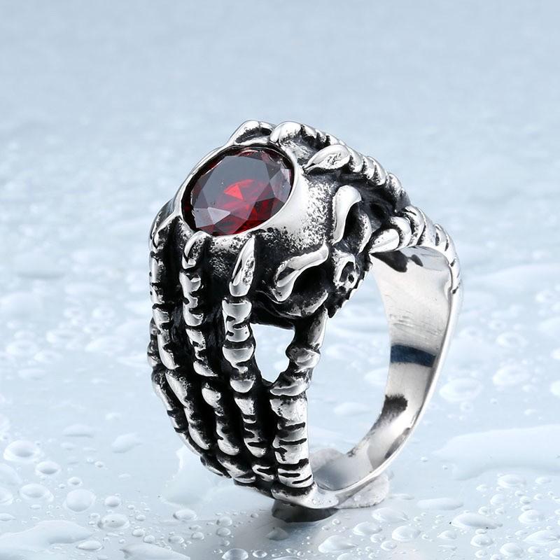 リング 指輪 メンズ ステンレス スカル キュービックジルコニア CZ