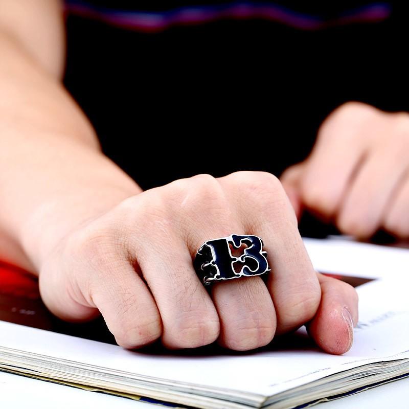 リング 指輪 メンズ ステンレス 13 ナンバー サージカルステンレス