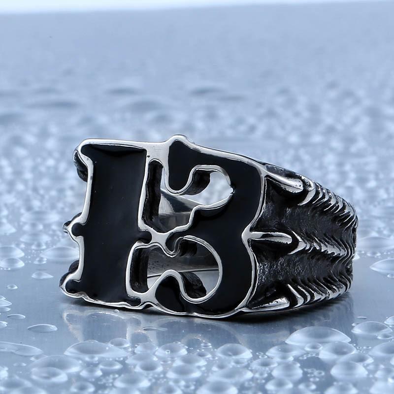 リング 指輪 メンズ ステンレス 13 ナンバー サージカルステンレス