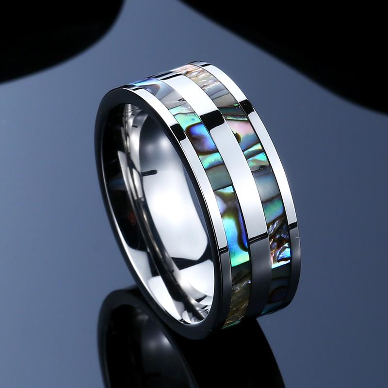 リング 指輪 メンズ ステンレス シェル 貝 マーブル 7色 虹 2ライン サージカルステンレス オーロラ シンプル ペア プレゼント ユニセックス ペアリング ギフト |  | 05