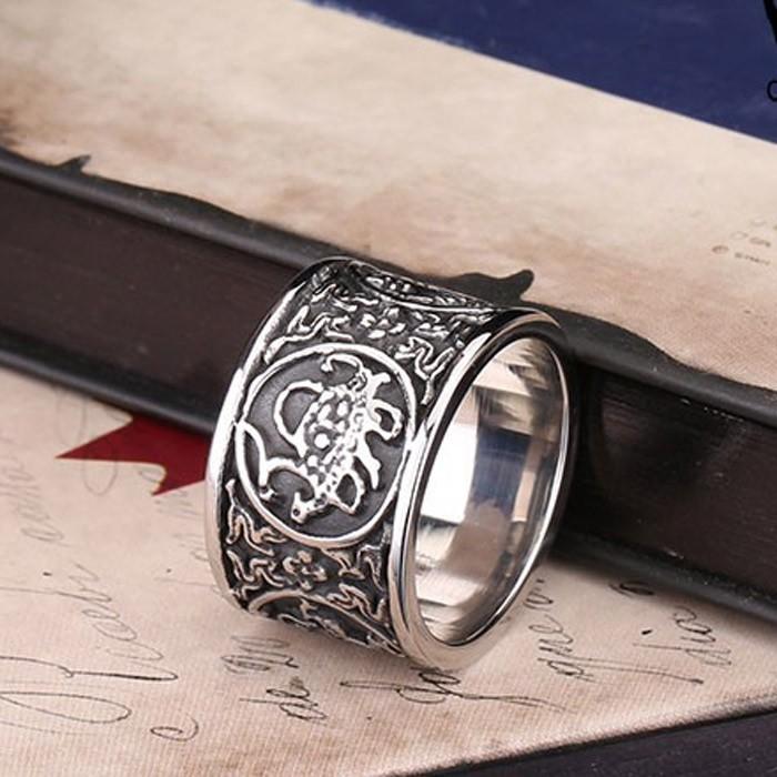 リング 指輪 メンズ ステンレス サージカルステンレス 中華風 ドラゴン 龍 幅広 ユニセックス ペア プレゼント シルバー チャイニーズドラゴン |  | 02
