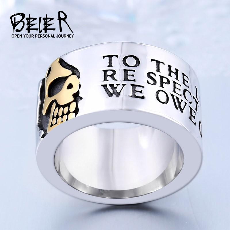 リング 指輪 メンズ ステンレス サージカルステンレス ハーフ 半分 スカル 髑髏 ガイコツ ドクロ 英字 シンプル アクセサリー プレゼント シルバー |  | 05