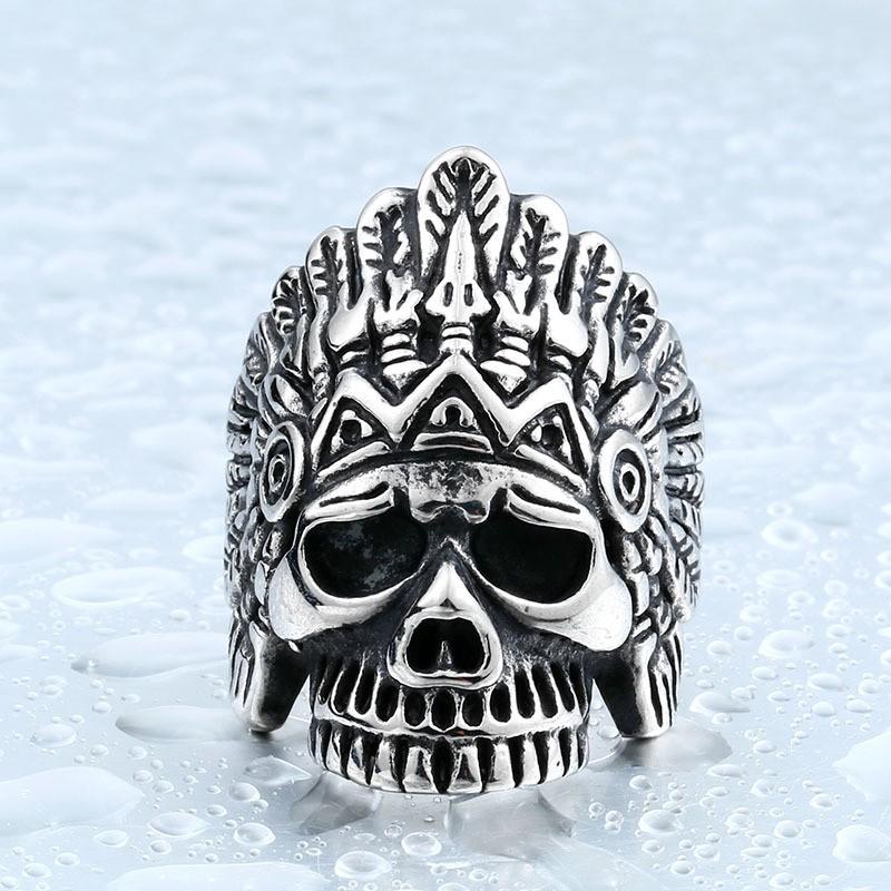 リング 指輪 メンズ ステンレス インディアンスカルリング サージカルステンレス インディアン スカル 髑髏 幅広 ユニーク アクセサリー プレゼント |  | 02