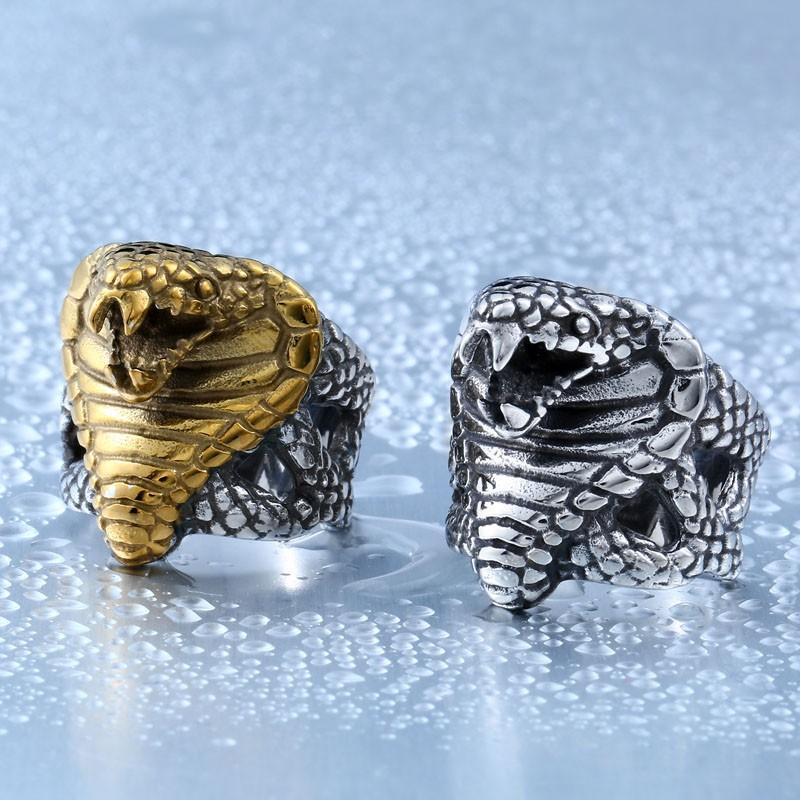 リング 指輪 メンズ ステンレス コブラリング サージカルステンレス コブラ 威嚇 大蛇 立体 ユニーク ワイド 幅広 ゴールド シルバー ユニセックス プレゼント |  | 02
