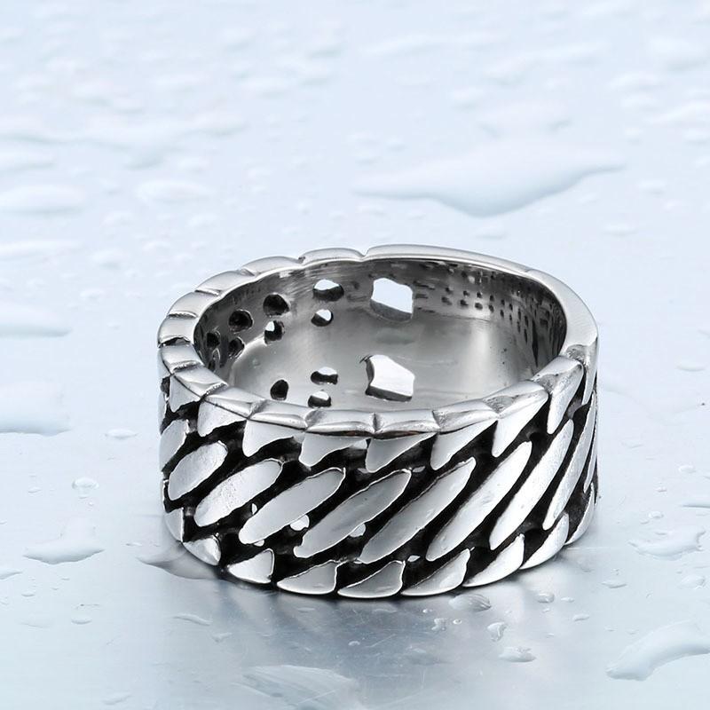 編み込みチェーンリング ステンレスアクセサリー ステンレスアクセサリー 編み込み チェーン 鎖 金網 シンプル メンズアクセサリー プレゼント |  | 02