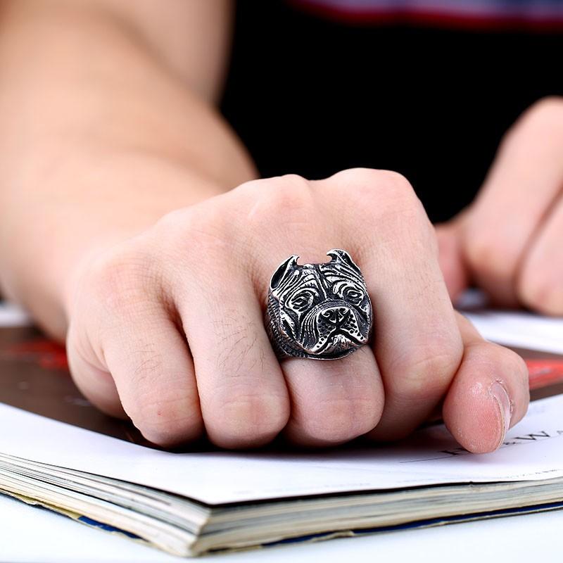 リング 指輪 メンズ ステンレス ドッグフェイスリング サージカルステンレス 犬 ドッグ フェイス 顔 立体 ユニーク 個性的 ユニセックス プレゼント |  | 01