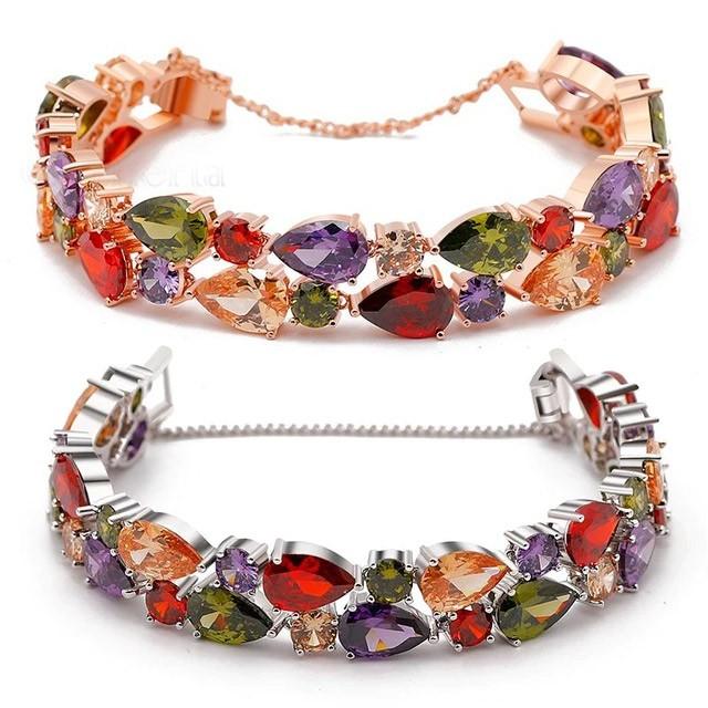 高品質 ブレスレット CZ バングル 14KGF キュービックジルコニア 5A キラキラ プレゼント ギフト ガーリー 可愛い 大人 ゴージャス エレガント パーティ | 