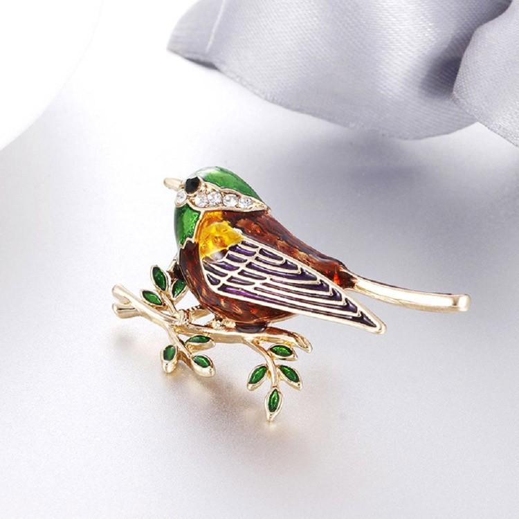 ★Trifari★オウム ブローチ ピン TRIFARIトリファリ オウム ミニブローチ / ヴィンテージ