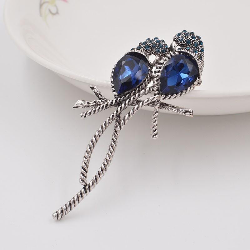 ブローチ ストーン 鳥 インコ オウム シルバー プレゼント 可愛い スチームパンク パーティ ラインストーン ブルーバード ペア ピンズ 青い鳥 ギフト |  | 02