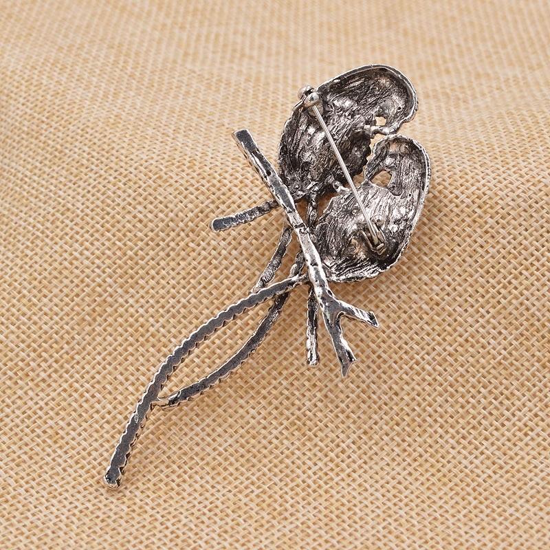 ブローチ ストーン 鳥 インコ オウム シルバー プレゼント 可愛い スチームパンク パーティ ラインストーン ブルーバード ペア ピンズ 青い鳥 ギフト |  | 06