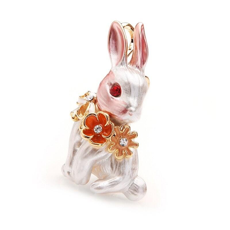 ウサギ ブローチ ラビット うさぎ フラワー ストーン 花 プレゼント ガーリー 可愛い ポップ エレガント レディース 結婚式 披露宴 パーティ 人気 |  | 02