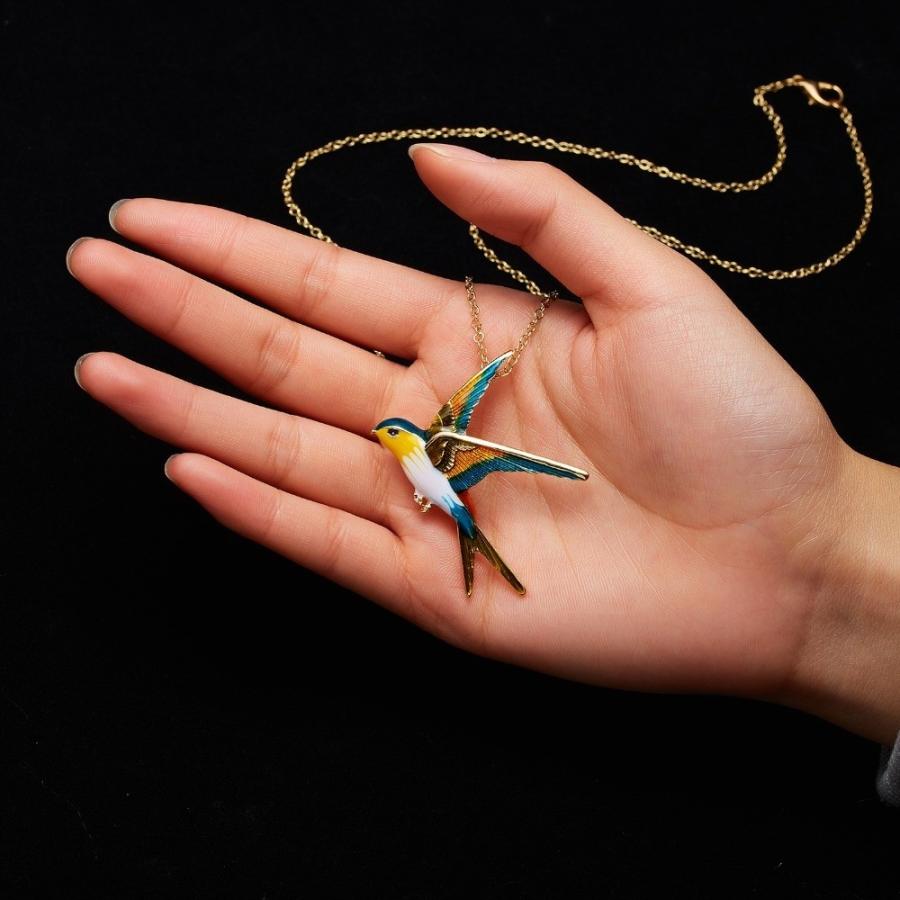 ツバメ ブローチ ネックレス 鳥 インコ 2way プレゼント ガーリー 可愛い 大人 チョーカー 燕 野鳥 エレガント ギフト スチームパンク レディース |  | 07