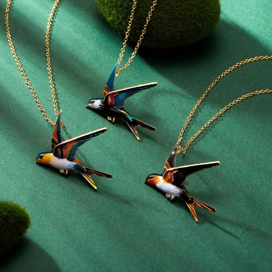 ツバメ ブローチ ネックレス 鳥 インコ 2way プレゼント ガーリー 可愛い 大人 チョーカー 燕 野鳥 エレガント ギフト スチームパンク レディース |  | 09